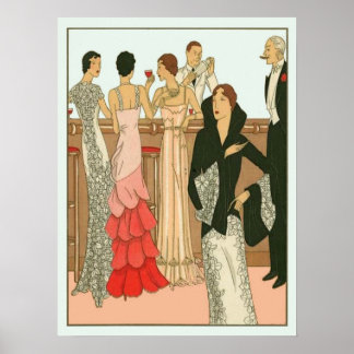 Art Deco Martini Poster