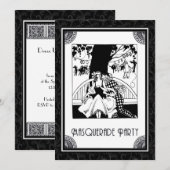 Art Deco Masquerade Party in zwart-wit Kaart (Voorkant / Achterkant)