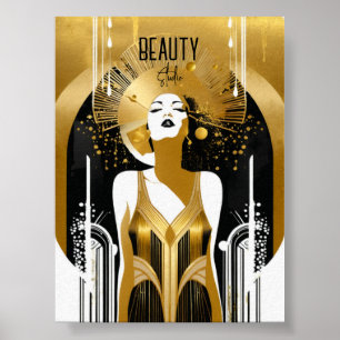 Art Deco Meisje schoonheid Poster