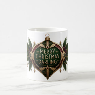 Art Deco Merry Christmas Mug – Luxury Holiday Desi