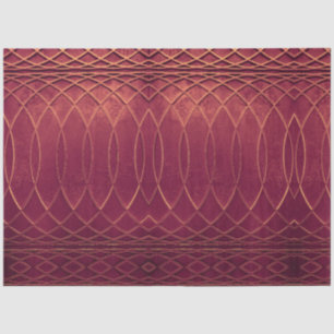 Art Deco Metallic Burgandy Wine Decoupage Tissuepapier