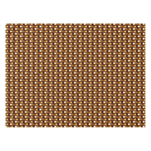 Art Deco Metallic Geometric - Gold en chocolade Tafelkleed (Voorkant (Horizontaal))