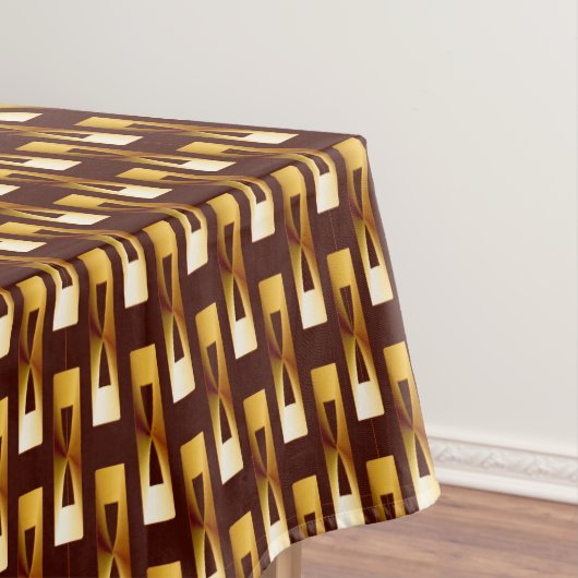 Art Deco Metallic Geometric - Gold en chocolade Tafelkleed (Voorbeeld)