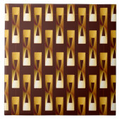 Art Deco Metallic Geometric - Gold en chocolade Tegeltje (Voorkant)