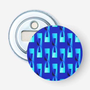 Art Deco Metallic Geometric - Kobalt Blue Button Flesopener