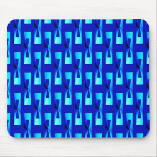 Art Deco Metallic Geometric - Kobalt Blue Muismat