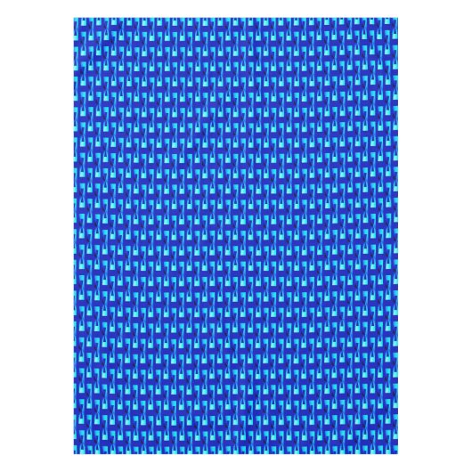 Art Deco Metallic Geometric - Kobalt Blue Tafelkleed (Voorkant)