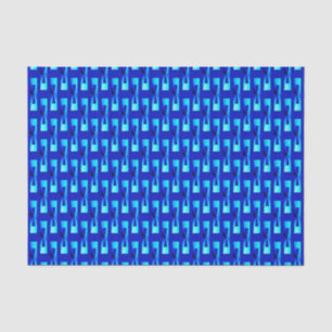 Art Deco Metallic Geometric - Kobalt Blue Tissuepapier