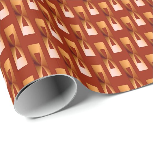 Art Deco Metallic Geometric - Koper en Rust Cadeaupapier (Rol Hoek)