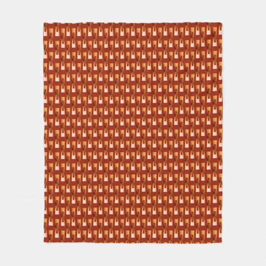 Art Deco Metallic Geometric - Koper en Rust Fleece Deken (Voorkant)