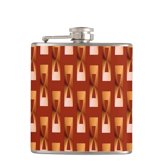 Art Deco Metallic Geometric - Koper en Rust Heupfles (Voorkant)