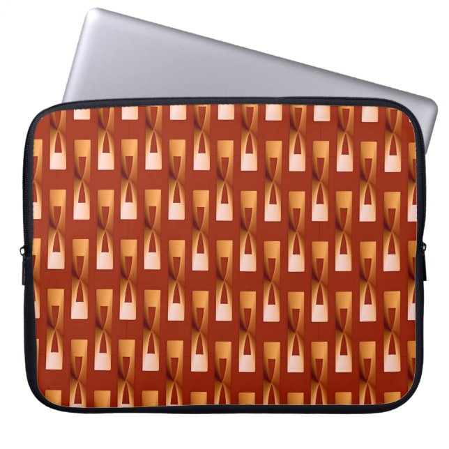Art Deco Metallic Geometric - Koper en Rust Laptop Sleeve (Voorkant)