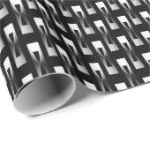 Art Deco Metallic Geometric - Silver en Black Cadeaupapier (Rol Hoek)