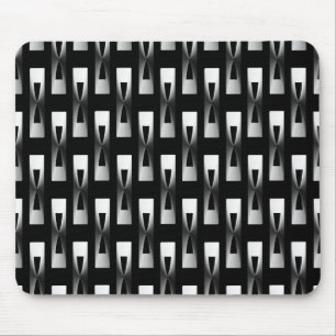 Art Deco Metallic Geometric - Silver en Black Muismat