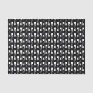 Art Deco Metallic Geometric - Silver en Black Tissuepapier