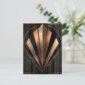 Art Deco Metallic Geometrische Elegantie Briefkaart (Staand voorkant)