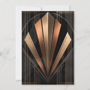 Art Deco Metallic Geometrische Elegantie Feestdagenkaart
