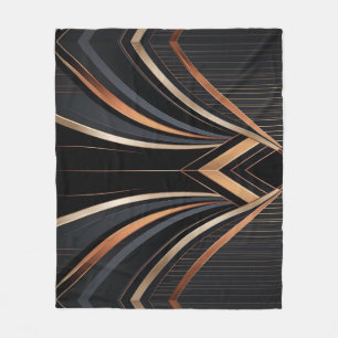 Art Deco Metallic Geometrische Elegantie Fleece Deken