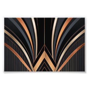 Art Deco Metallic Geometrische Elegantie Foto Afdruk