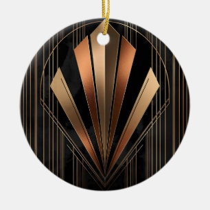 Art Deco Metallic Geometrische Elegantie Keramisch Ornament