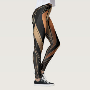 Art Deco Metallic Geometrische Elegantie Leggings