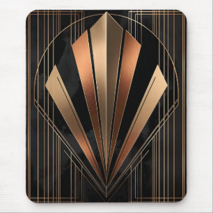 Art Deco Metallic Geometrische Elegantie Muismat