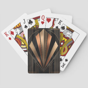 Art Deco Metallic Geometrische Elegantie Pokerkaarten