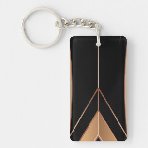 Art Deco Metallic Geometrische Elegantie Sleutelhanger