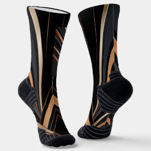 Art Deco Metallic Geometrische Elegantie Sokken