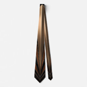 Art Deco Metallic Geometrische Elegantie Stropdas