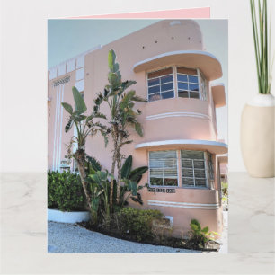 ART DECO MIAMI BEACH BIRTHDAY Wenskaart Kaart