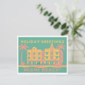 Art Deco Miami Beach Holiday Postcard Briefkaart (Staand voorkant)
