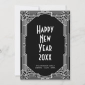 Art déco minimaliste rétro Bonne année carte (Devant)