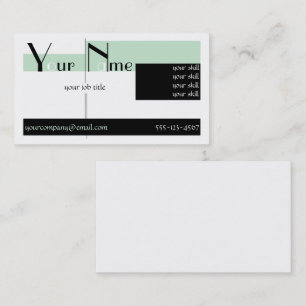 Art Deco Mint Green Visitekaartje