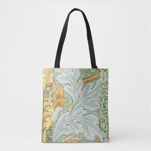 Art Deco Mint Groene Bloemen Canvas tas (Voorkant)