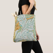 Art Deco Mint Groene Bloemen Canvas tas (Dichtbij)