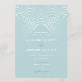 Art Deco Mint String Lights Uitnodiging voor bruil