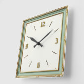 Art Deco Mint Vierkante Klok (Hoek)