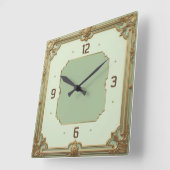 Art Deco Mint Vierkante Klok (Hoek)