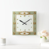 Art Deco Mint Vierkante Klok (Huis)