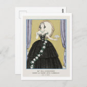 Art Deco Mode Bord van Avondjurk van Barbier Briefkaart (Voorkant / Achterkant)