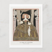 Art Deco Mode Bord van Avondjurk van Barbier Briefkaart (Voorkant)