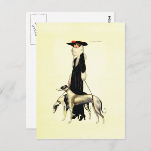  Art Deco-Mode Briefkaart (Voorkant / Achterkant)