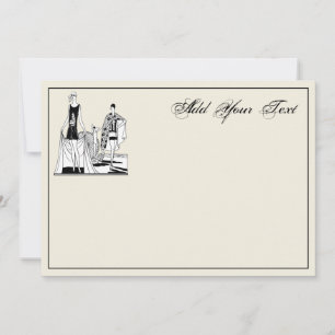 Art Deco mode dames op het strand briefkaart