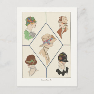Art Deco Mode Design Women in Petten, jaren 20 Briefkaart