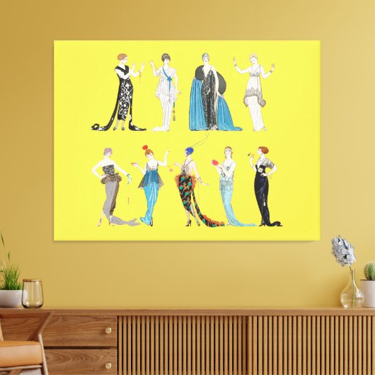  Art Deco Mode - George Barbier Kaart Canvas Afdruk (Insitu (Woonkamer))