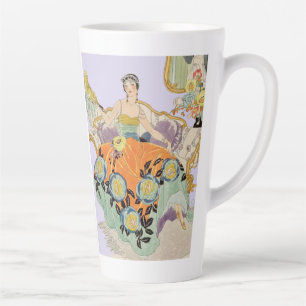 Art Deco Mode-illustratie in vintage stijl Elegant Latte Mok