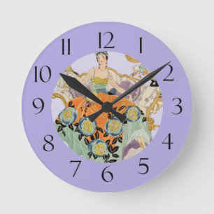 Art Deco mode-illustratie in vintage-stijl Elegant Ronde Klok