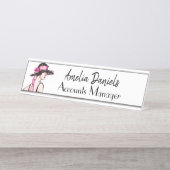  Art Deco Mode Name Bord Bureau Naambordje (Voorkant)