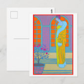 Art Deco Mode Tekening door George Barbier Briefkaart (Voorkant / Achterkant)
